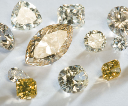 Cut and polished diamonds from the Star Diamond Project